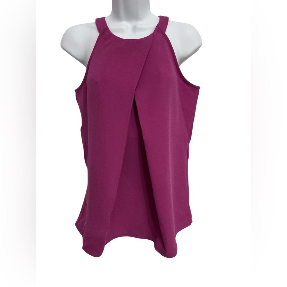 🆕 NWT WORTHINGTON 💖 Fuchsia Sleeveless Halter Blouse | Women’s Size PM